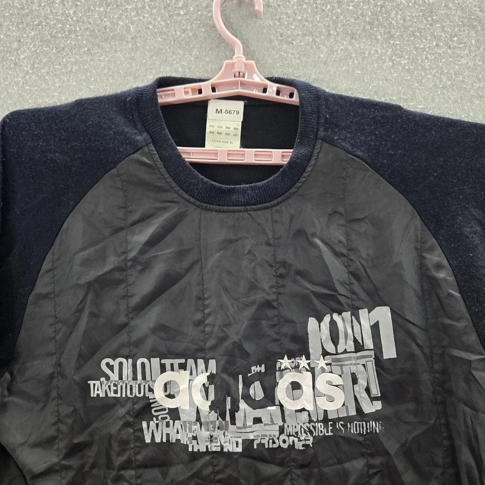 Adidas Sweatshirt XL Black Text‎ Graphic Logo Long Sleeve
